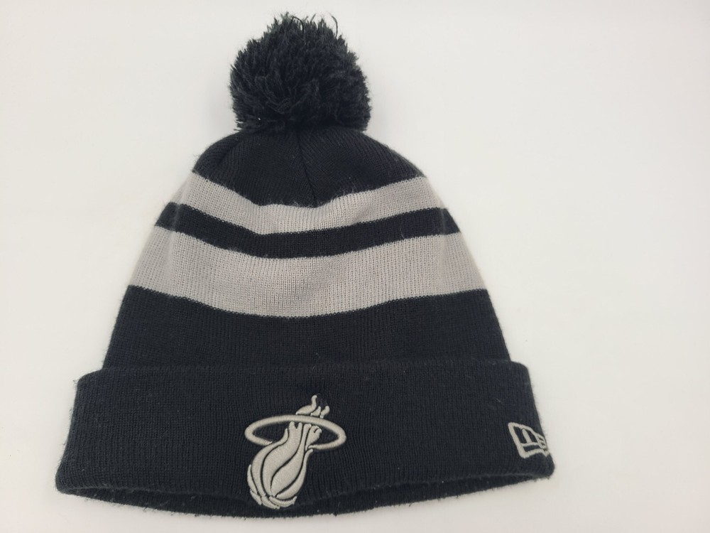 Miami Heat New Era Beanie Winter Knit Hat Stocking Cap Men Women NBA Black Gray