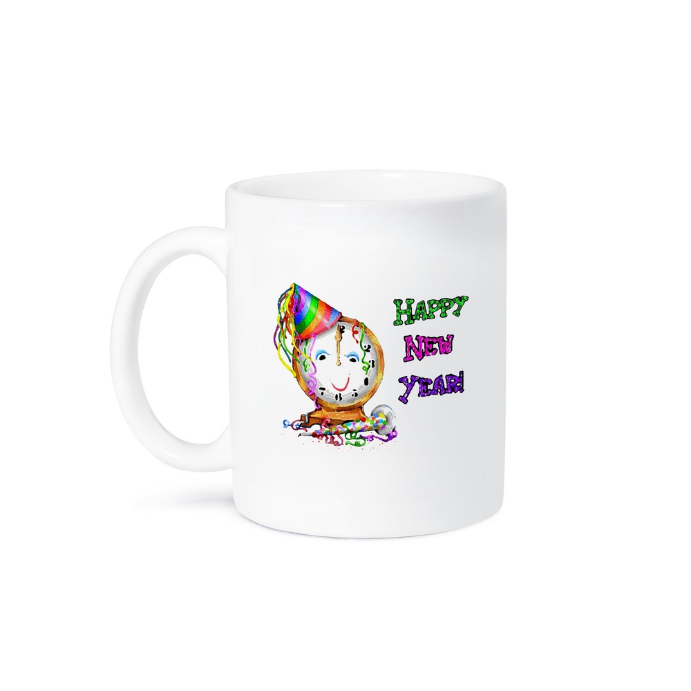 3DRose Happy New Year Themed Ceramic Coffee Mug  