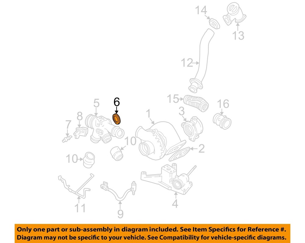 FORD OEM 1999 F-250 Super Duty Turbocharger Components-Duct Gasket F4TZ9E436A