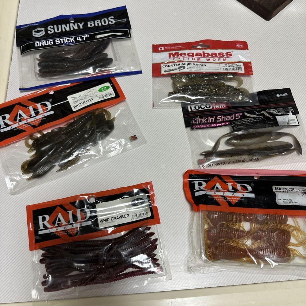 Fishing Lure Bass Fishing Worm Set Raid Japan Megabass