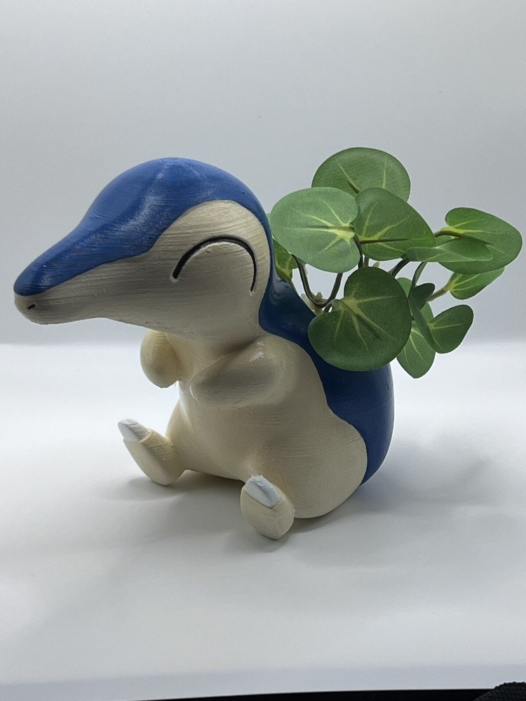 Cyndaquil Pokemon Flower Succulent Pot Planter 3D Printed Hand Painted WYSIWYG