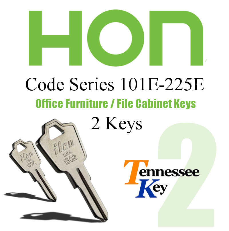 Hon File Cabinet Keys – 2 Keys – Choose Your Code – Series 101E-225E