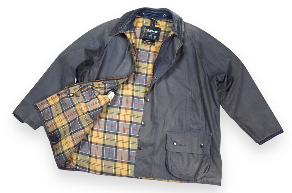 Men's Barbour Beaufort Waxed Jacket Blue A196 England Size C50 127cm