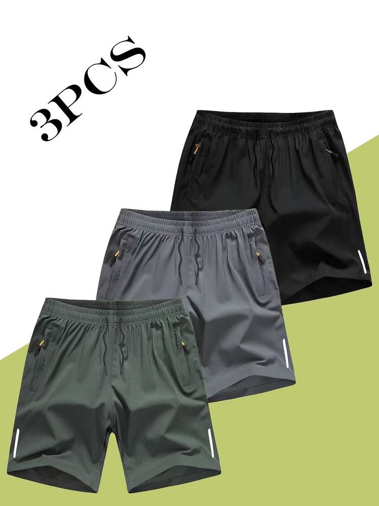 3 Pack Men's Running Shorts | Quick Dry Casual Athletic Shorts with Pockets