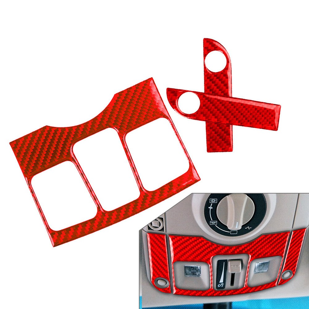 Carbon Fiber Reading Light Trim Cover for 2003-2007 Cadillac CTS in Red