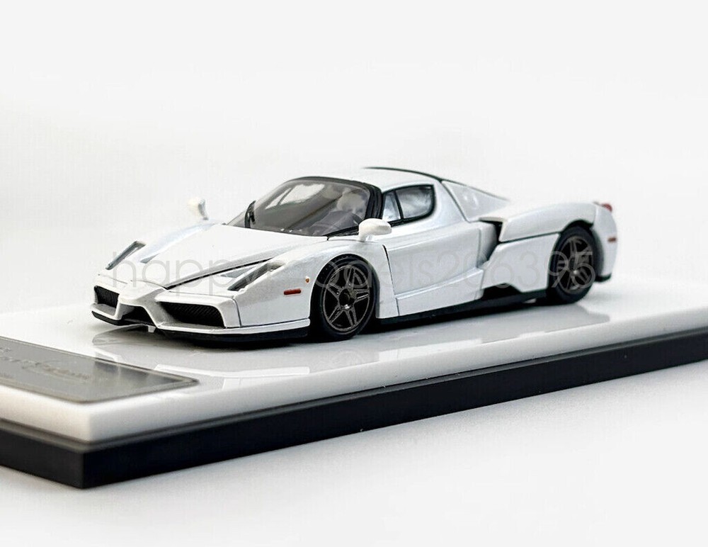 King 1:64 Scale White Black Rims Enzo Racing Sports Diecast Metal Car Collection