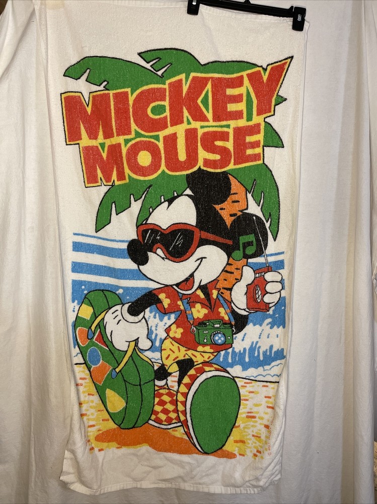 Vintage 90s Mickey Mouse Headed To The Beach Disney Towel