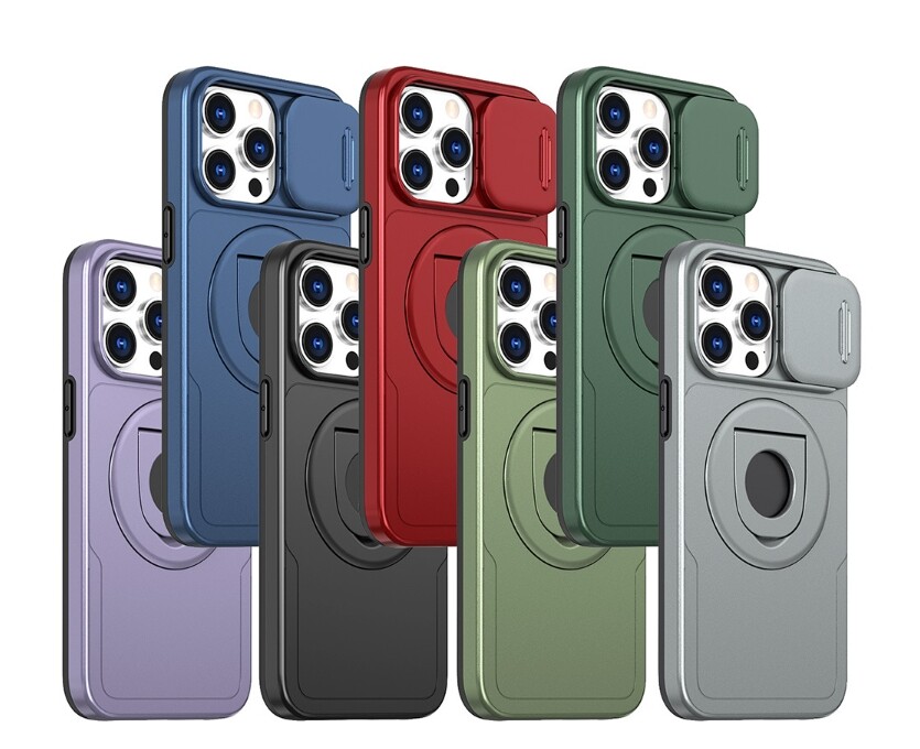 Magnetic Shockproof Sliding Window Case for Apple iPhone 16 15 Pro