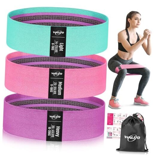 Pink Fabric Resistance Bands for Legs, Butt, and Yoga Workouts