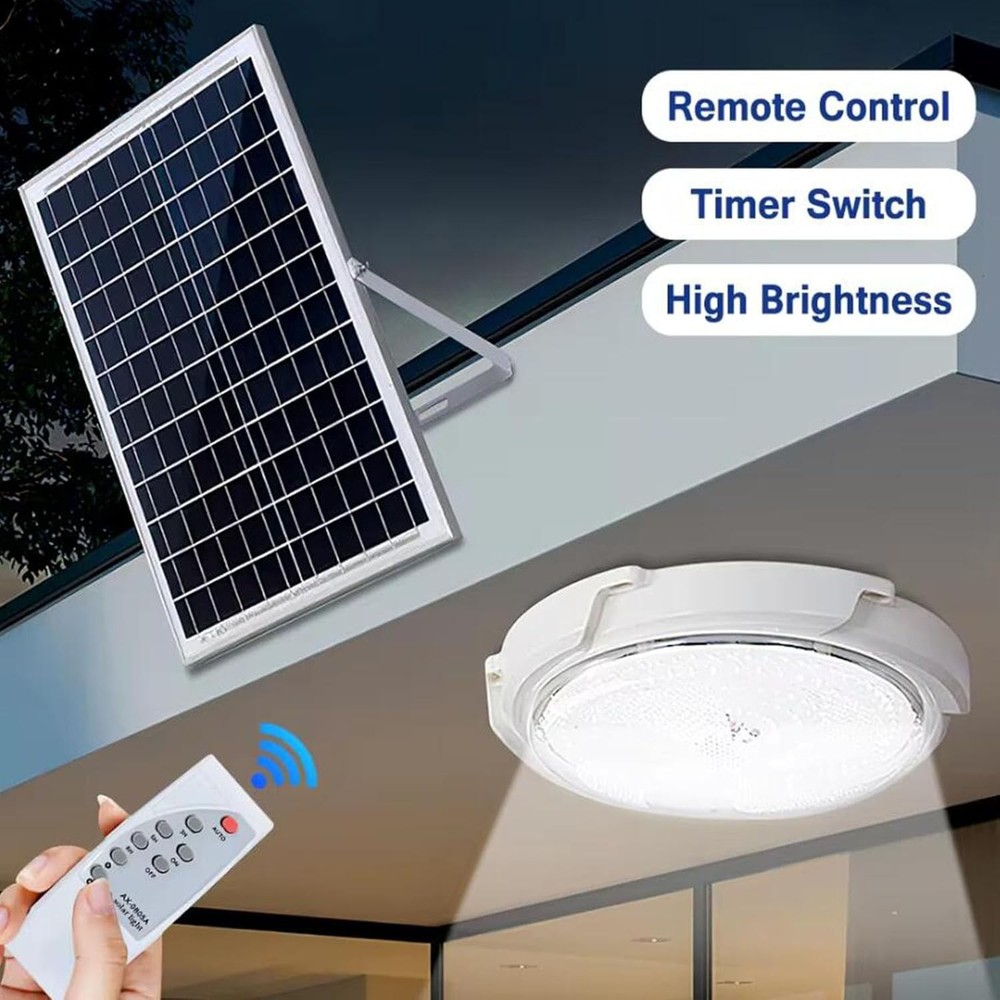 20CM Solar LED Ceiling Light Remote Control Pendant Lamp Outdoor Indoor Garden