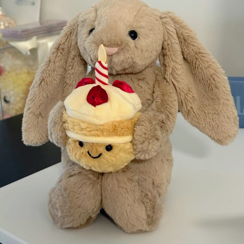Bashful Beige Birthday Bunny Cute Soft Stuffed Toys Doll Best Gift
