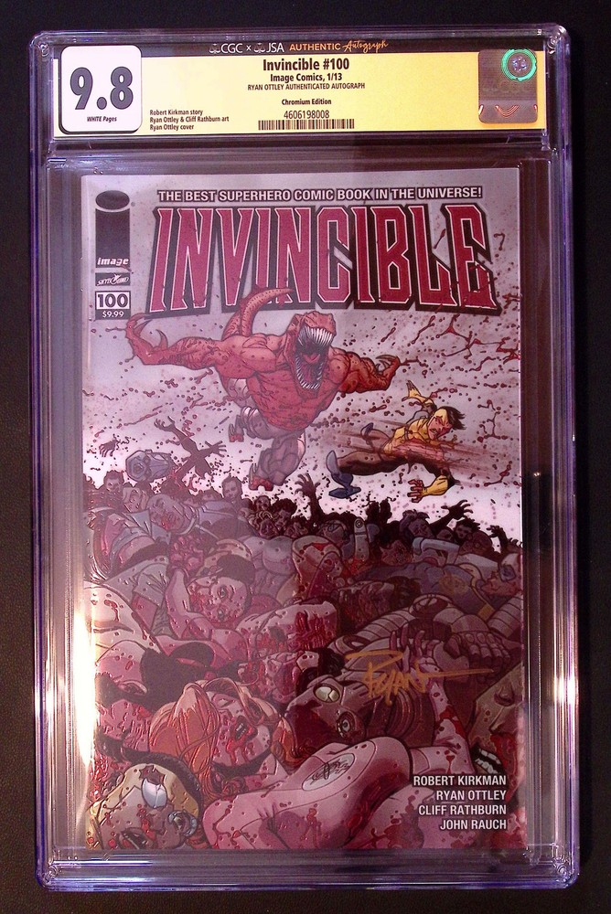 Invincible #100 CGC 9.8 Signed Ryan Ottley Foil Chromium Yellow Label 2013 Key 1