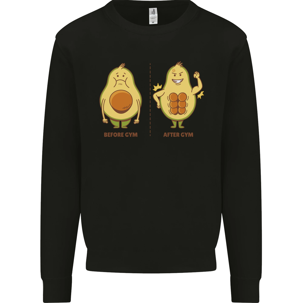 Avocado Gym Funny Fitness Training Healthy Mens Sweatshirt Jumper