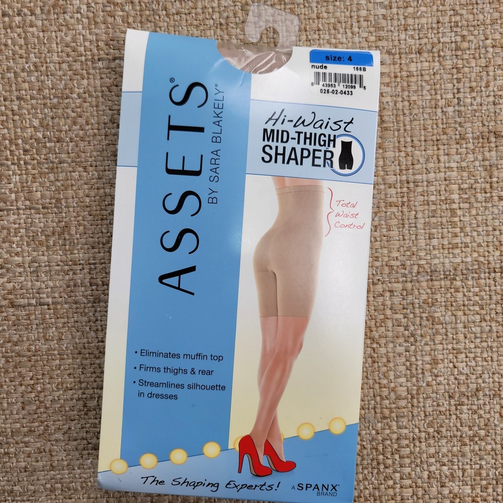 Spanx Assets Hi Waist Mid Thigh Shaper Size 4 Nude 166B 5'4