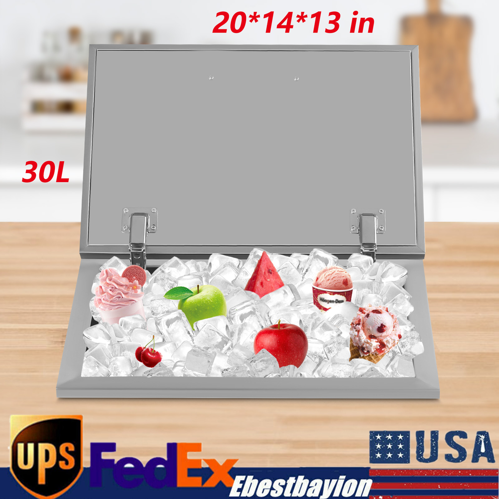 Drop In Ice Chest Bin Wine Chiller Cooler with Cover Home Kitchen 20''x14''x13''