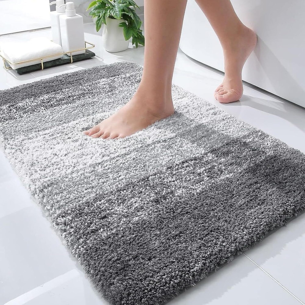 Extra Soft 30x20 Microfiber Bath Rugs with Rubber Backing for Bathrooms