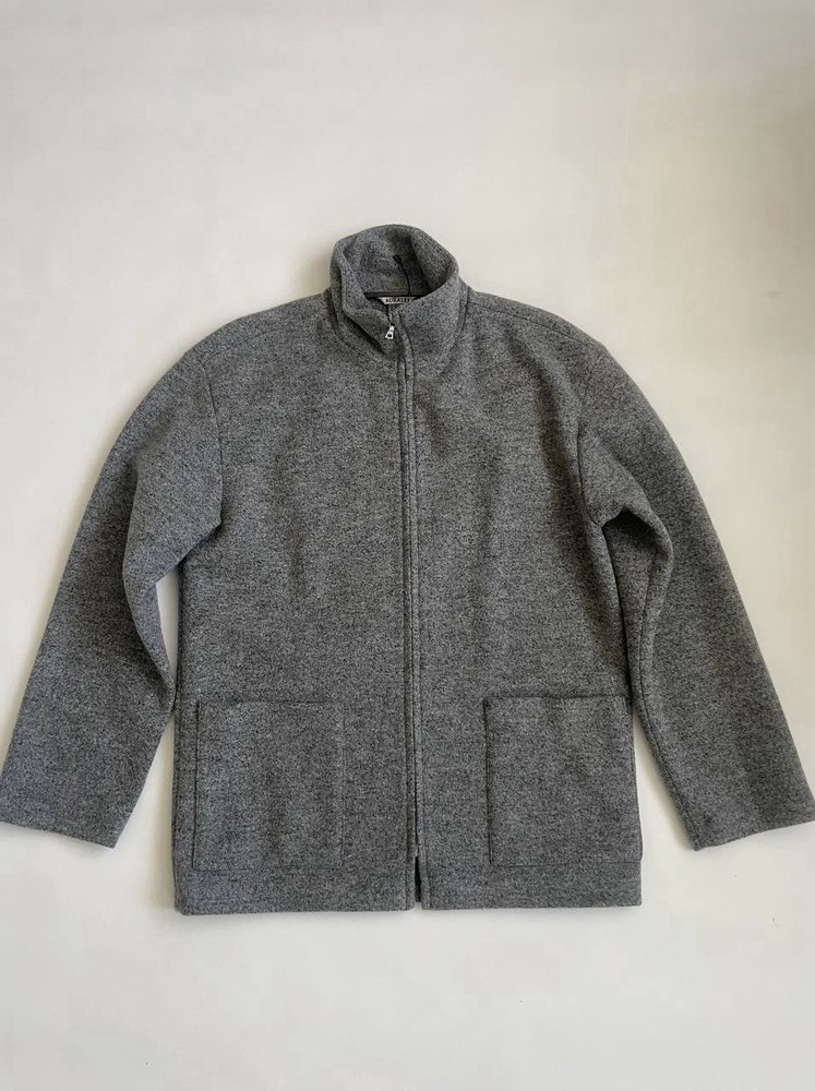Auralee Wool Ling Yarn Milled Jersey Zip Blouson Made In Japan