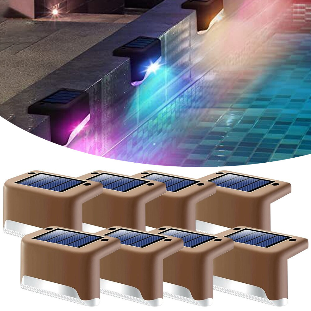 8-Pack Solar-Powered Color-Changing Waterproof Pool Lights for Swimming Pools