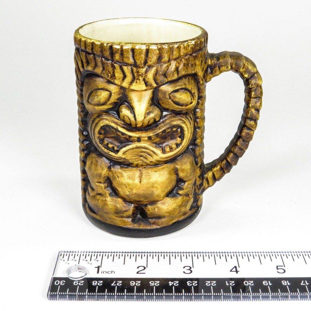 Vintage Tiki Idol 3D Coffee Mug Cup Florida 14oz Brown Ceramic TIKI!
