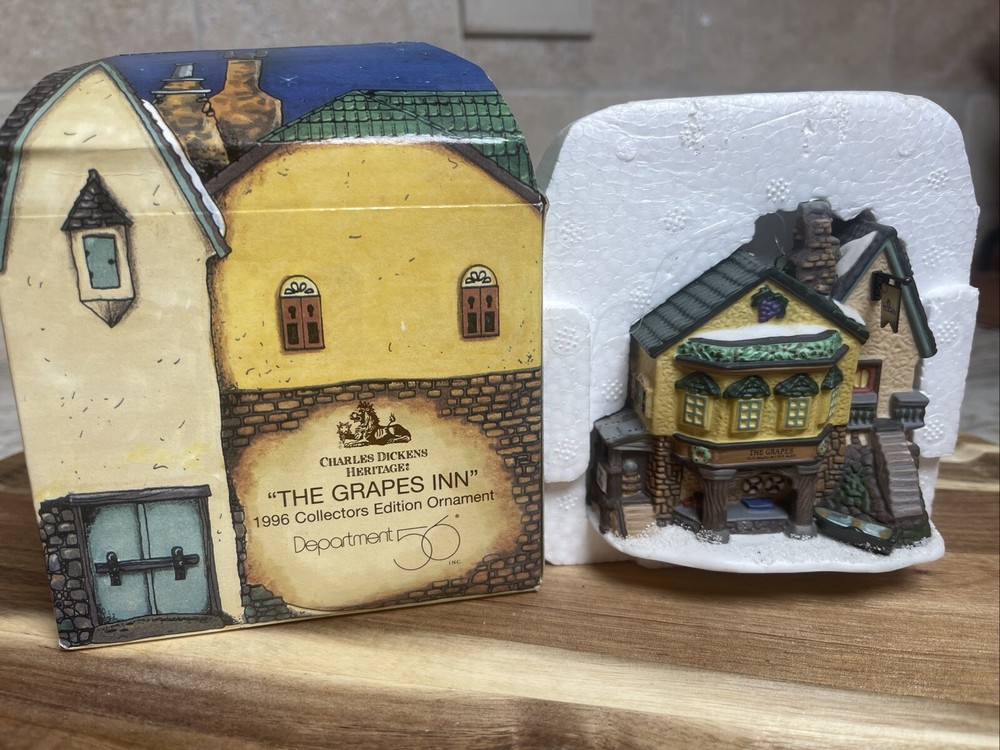 Dept 56 Dickens The Grapes Inn 1996 Vintage Village Collectors Ornament