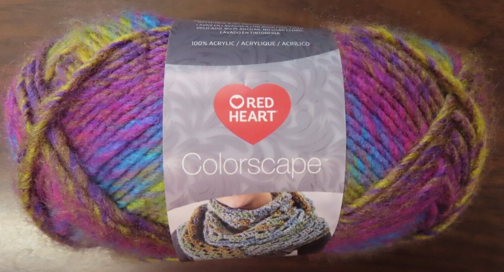 Red Heart Colorscape Yarn Color:Barcelona  #4 Medium  3.5 oz / 100g  187 yards