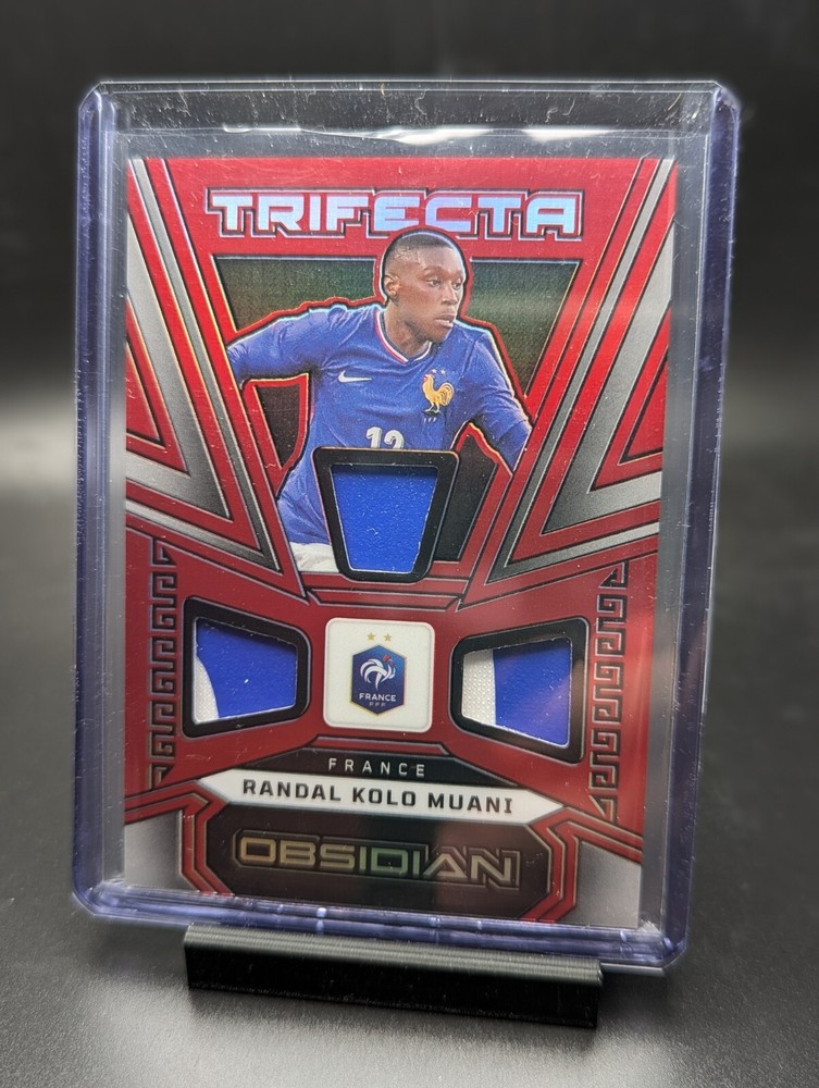 2023-24 Panini Obsidian FIFA Randal Kolo Muani Trifecta Red Flood /10 France