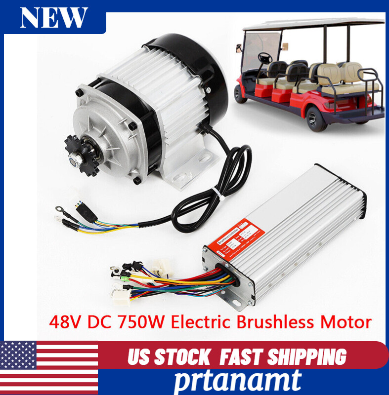 48V 750W Brushless DC Motor Kit with Controller and #420 Chain Gear Magnet for DIY Projects