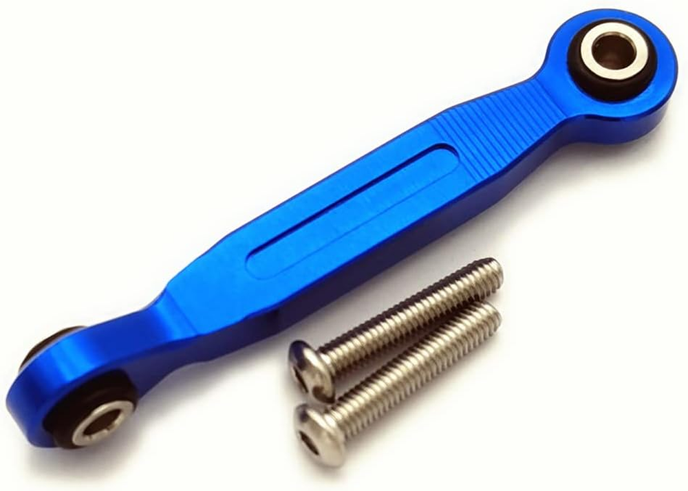 Aluminum Servo Steering Linkage with 46mm Tie Rod Fits Traxxas XMAXX and MAXX in Blue for Enhanced Durability and Precision