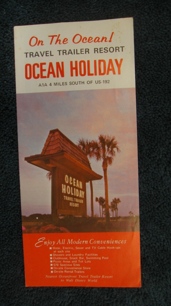 1970s Original Vintage Disney World Ocean Holiday Florida Pamphlet Folder  