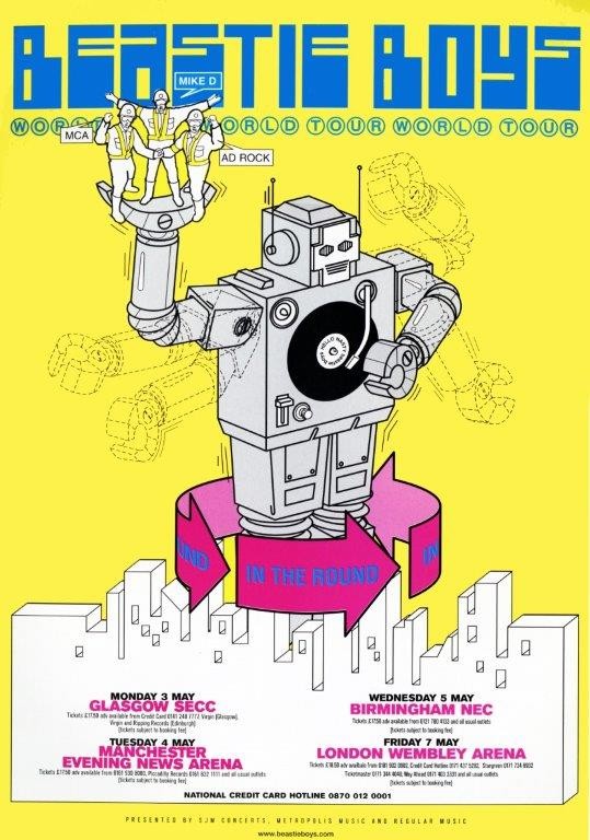 Beastie Boys 1999 UK Tour Poster Vintage Home Decor Unframed