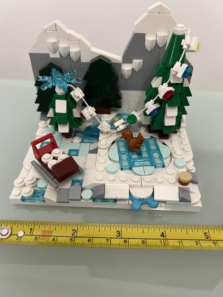 LEGO Seasonal Winter Scene With Squirrel & Mountains (No Elf Figures)