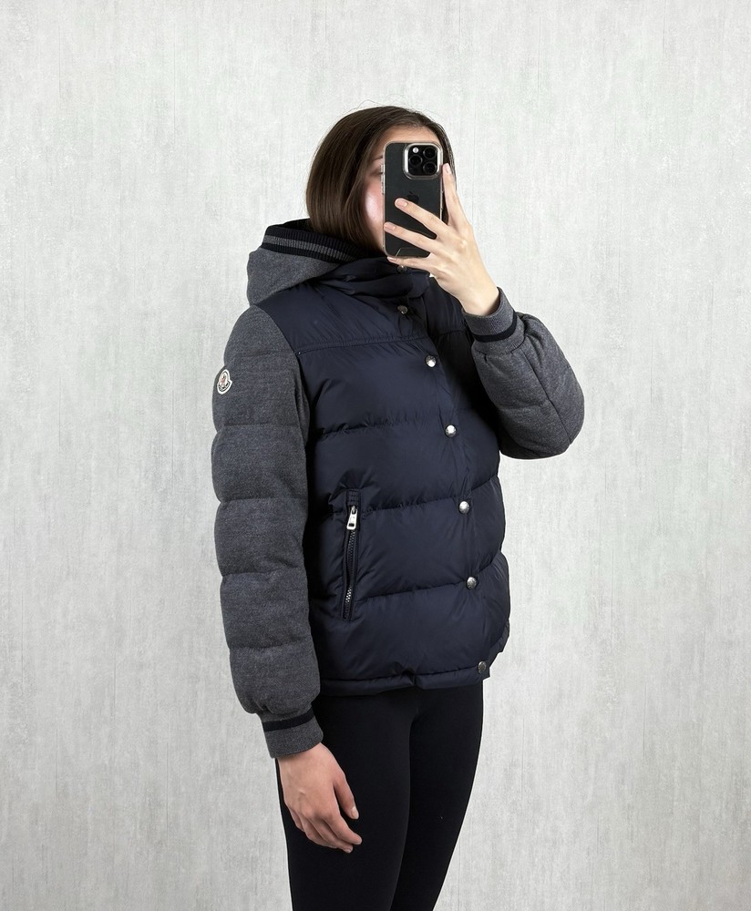 Moncler Kids Wool-Sleeve Down Puffer Jacket Size 12 152