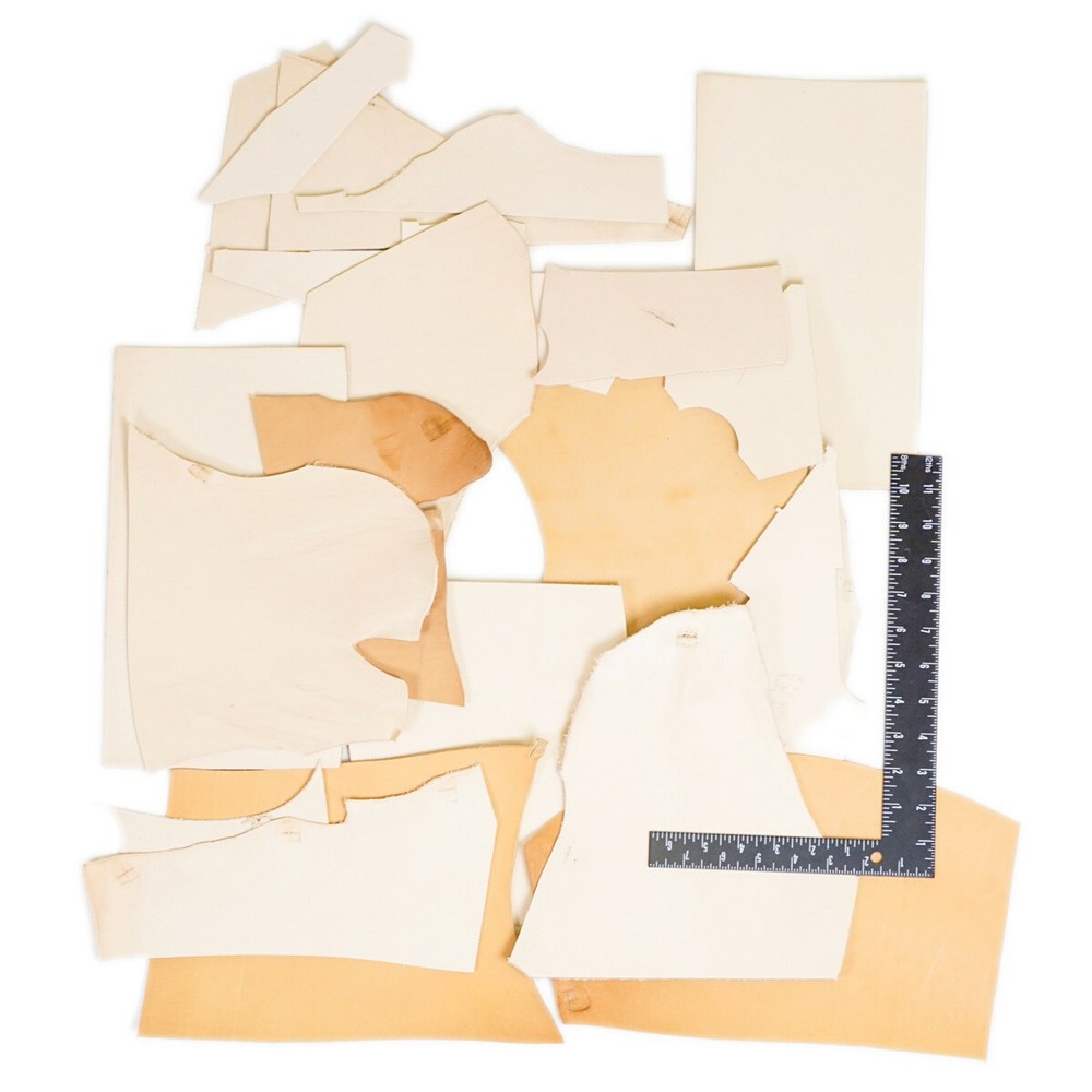 FLASH SALE!Lightweight 1lb Veg Tan Leather Remnants, USA, Great Quality, 9-10-image