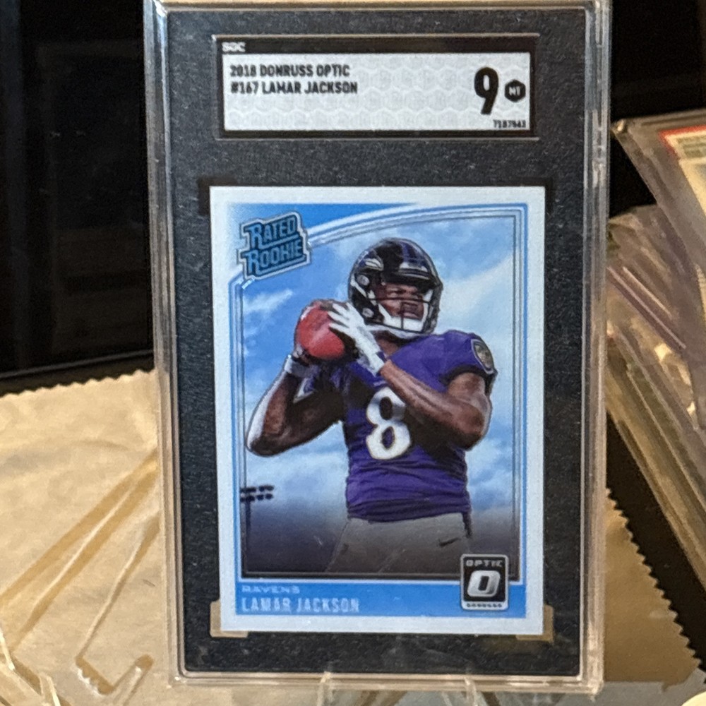 2018 Donruss Optic - Rated Rookie #167 Lamar Jackson (RC) SGC 9 MINT!💎💕
