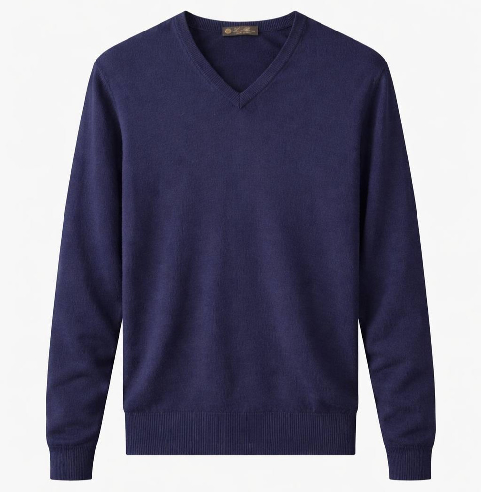 Loro piana Pullover Sweater Blue 100% Wool Mens size Large Luxury Rare