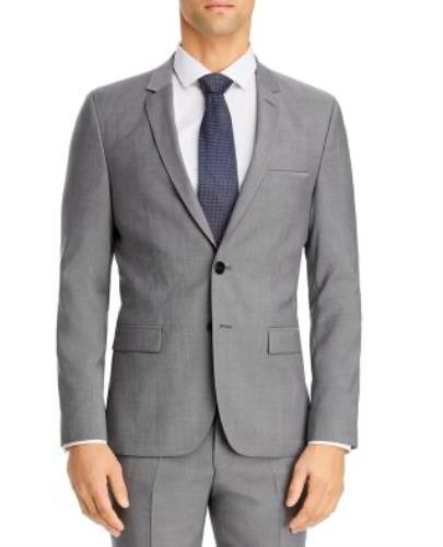 HUGO BOSS Men's Light Gray Arti Solid Extra Slim Fit Suit Jacket Size 44 R New