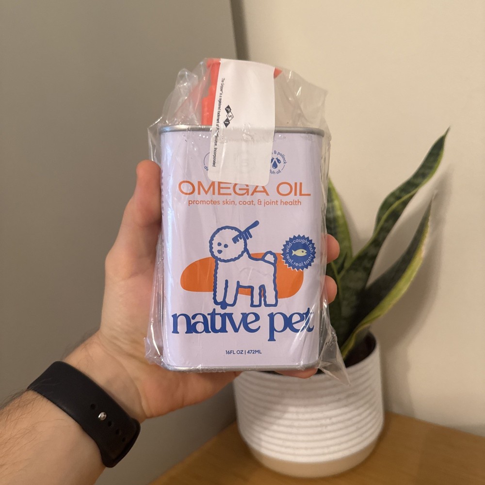 Native Pet Omega 3 Fish Oil for Dogs Cats Supports Skin Coat Health 16oz