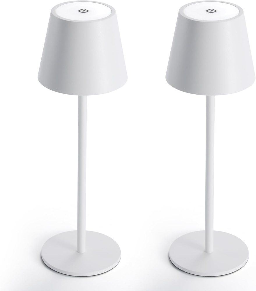 2 Pack LED Cordless Table Lamp, 6600Mwh Rechargeable Battery Desk Lamp, 3000K St