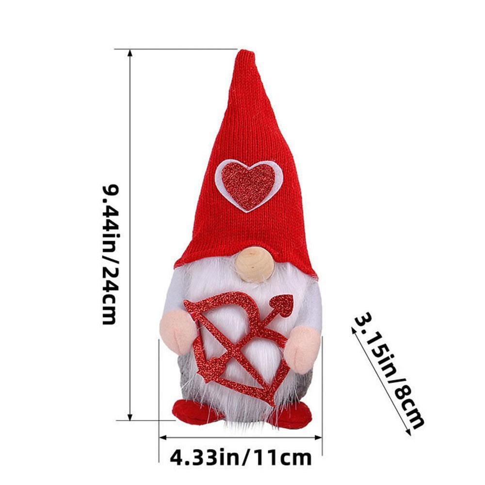 Valentine's Day Gnomes Set with Knitted Cupid Hat Home Decor C0Q9