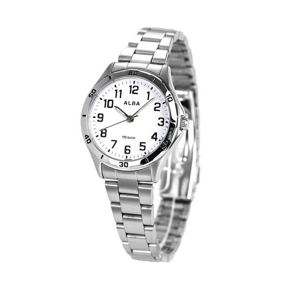 Alba Quartz AQQK407 White Dial Ladies Watch by Seiko Japan 10ATM Water Resistant Stainless Steel