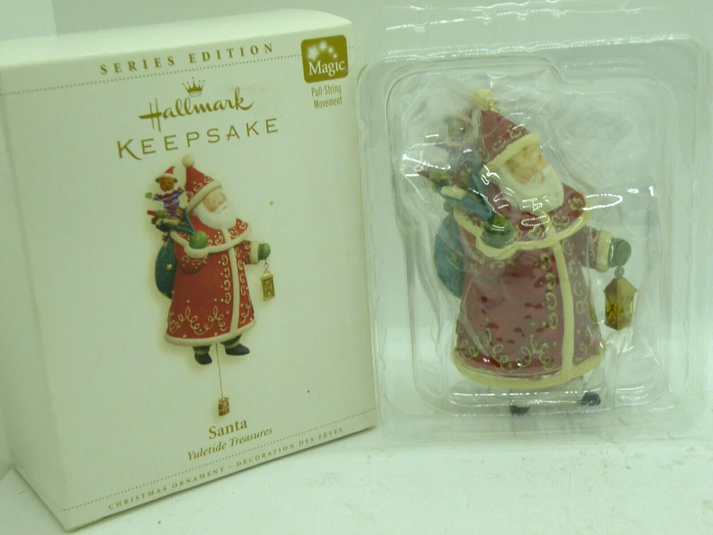 Hallmark Keepsake Ornament 2006 Santa Yuletide Treasures Pull-String Movement