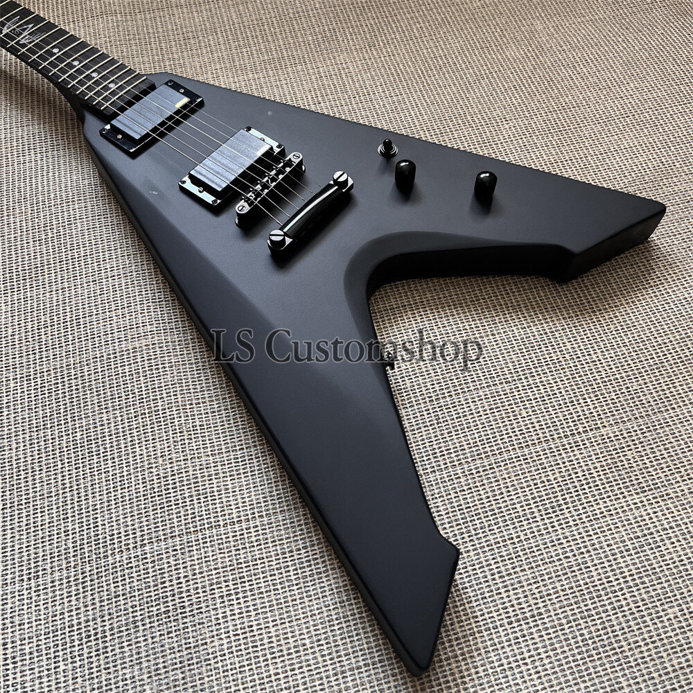 Satin Black Matt V Shape Vulture Electric Guitar Active James Hetfield Metallica
