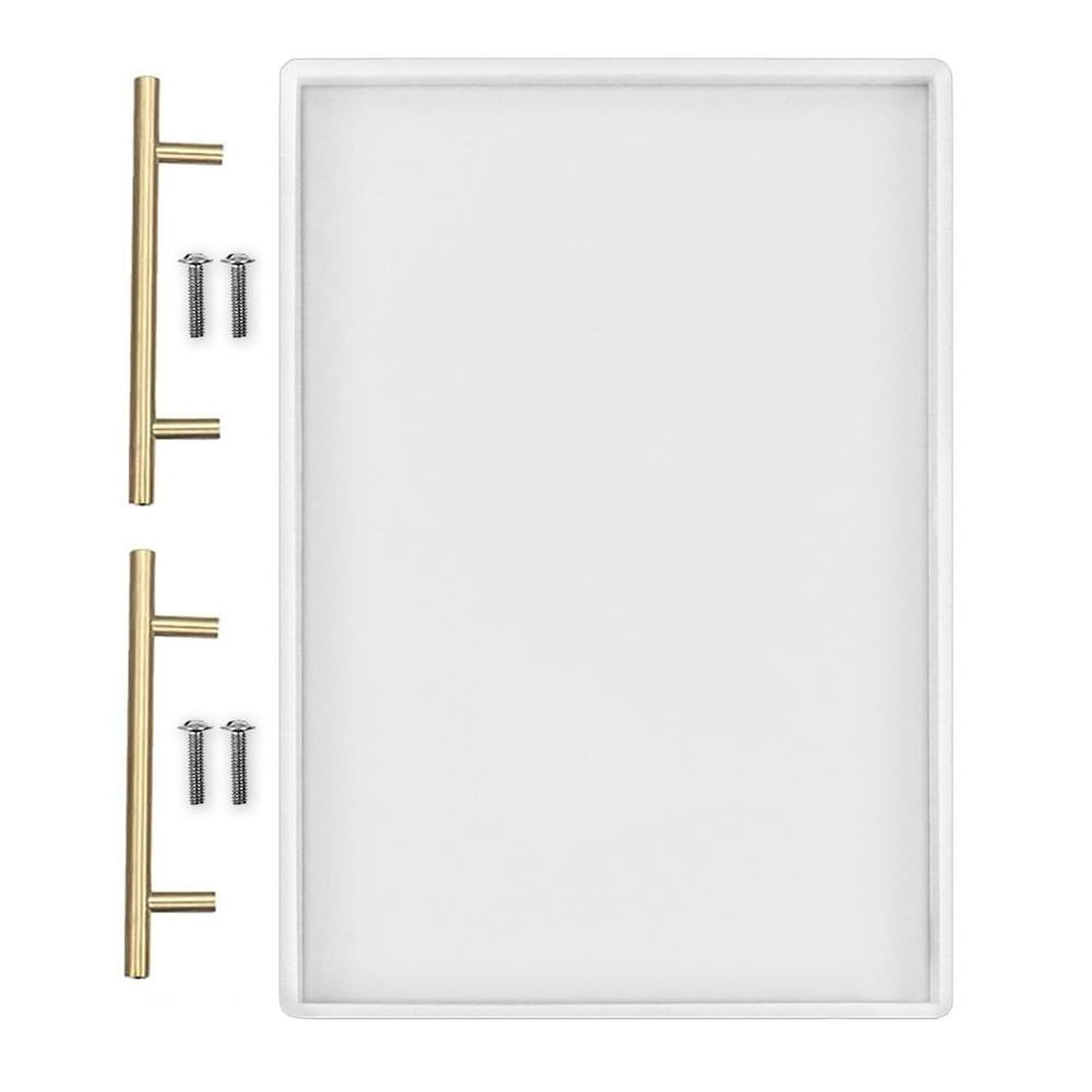 Silicone Large Deep Flat Tray Mold with Handles, Rectangle Mold for Resin Cas...