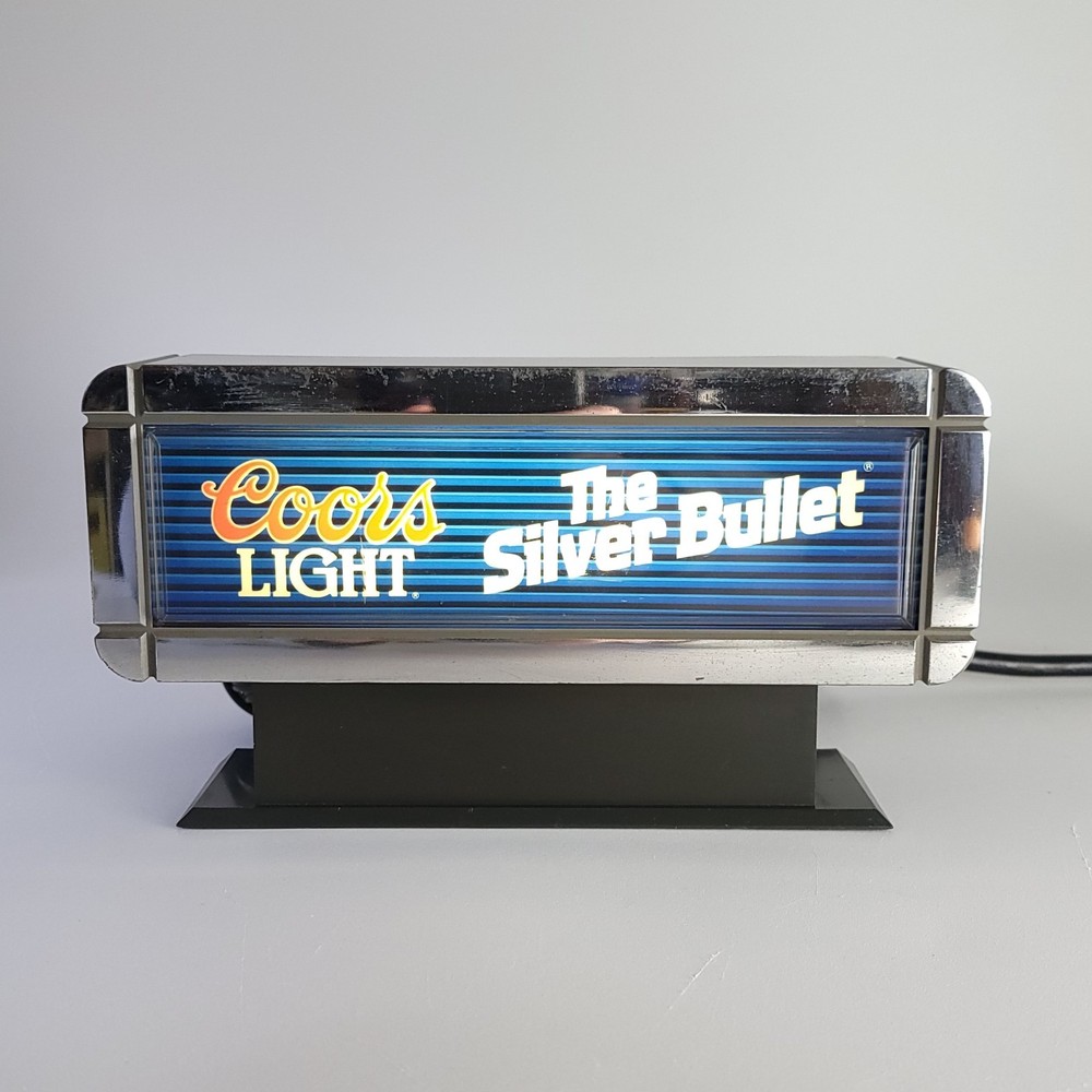Coors Light Silver Bullet Beer Sign - LED Bar Light for Garage or Man Cave