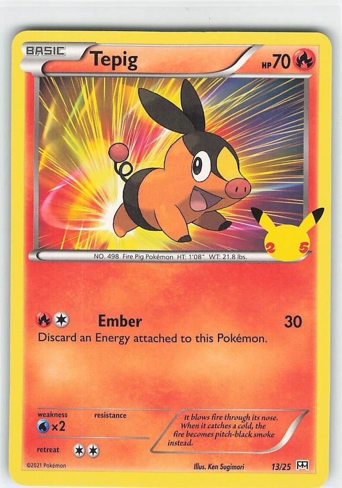 Tepig - 13/25 - McDonald's 25th Anniversary - Pokemon Card TCG - NM/LP
