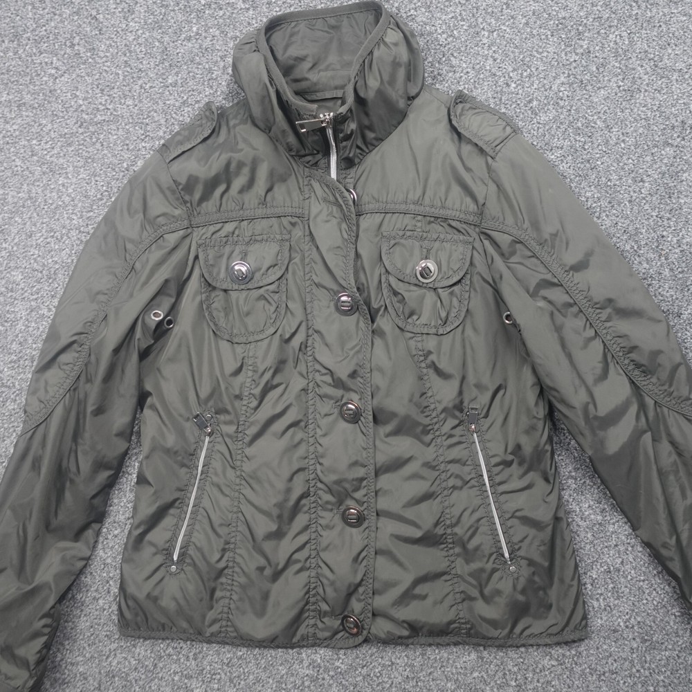 Madeleine Jacket Womens Size 12 Green Pockets Lightweight