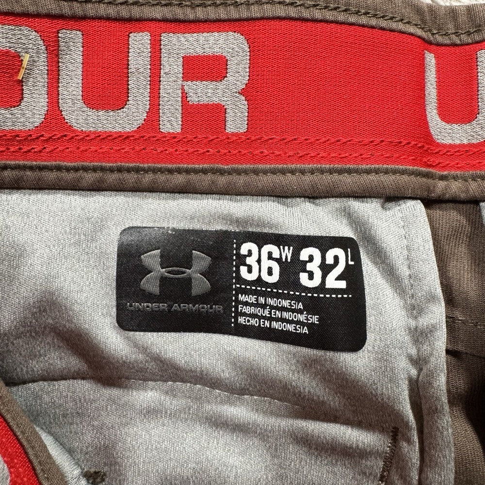 Under Armour Pants Mens 36x32 Brown Chino Cotton Stretch Active