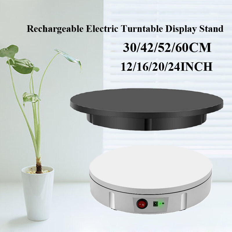 100KG Jewelry Display Stand Electric Turntable Rechargeable 110-240V Rotating Showcase