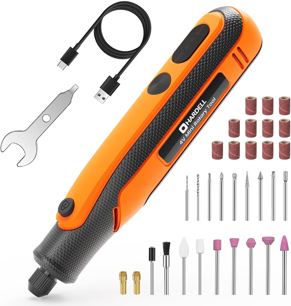 Mini Cordless Rotary Tool Kit 4V, 3 Variable Speeds Rotary Tool with 32Pcs Acces