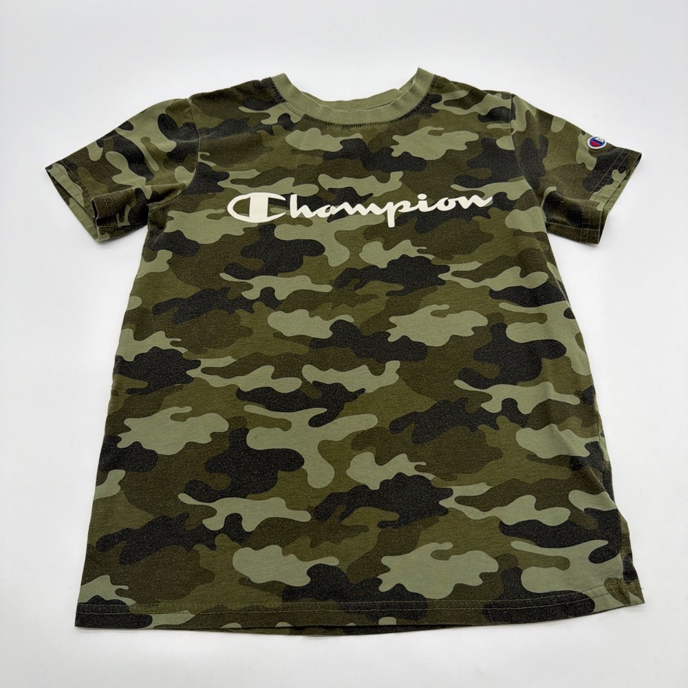 Champion Authentic Athleticwear T-shirt Kids Boys M Camo Logo .#45105